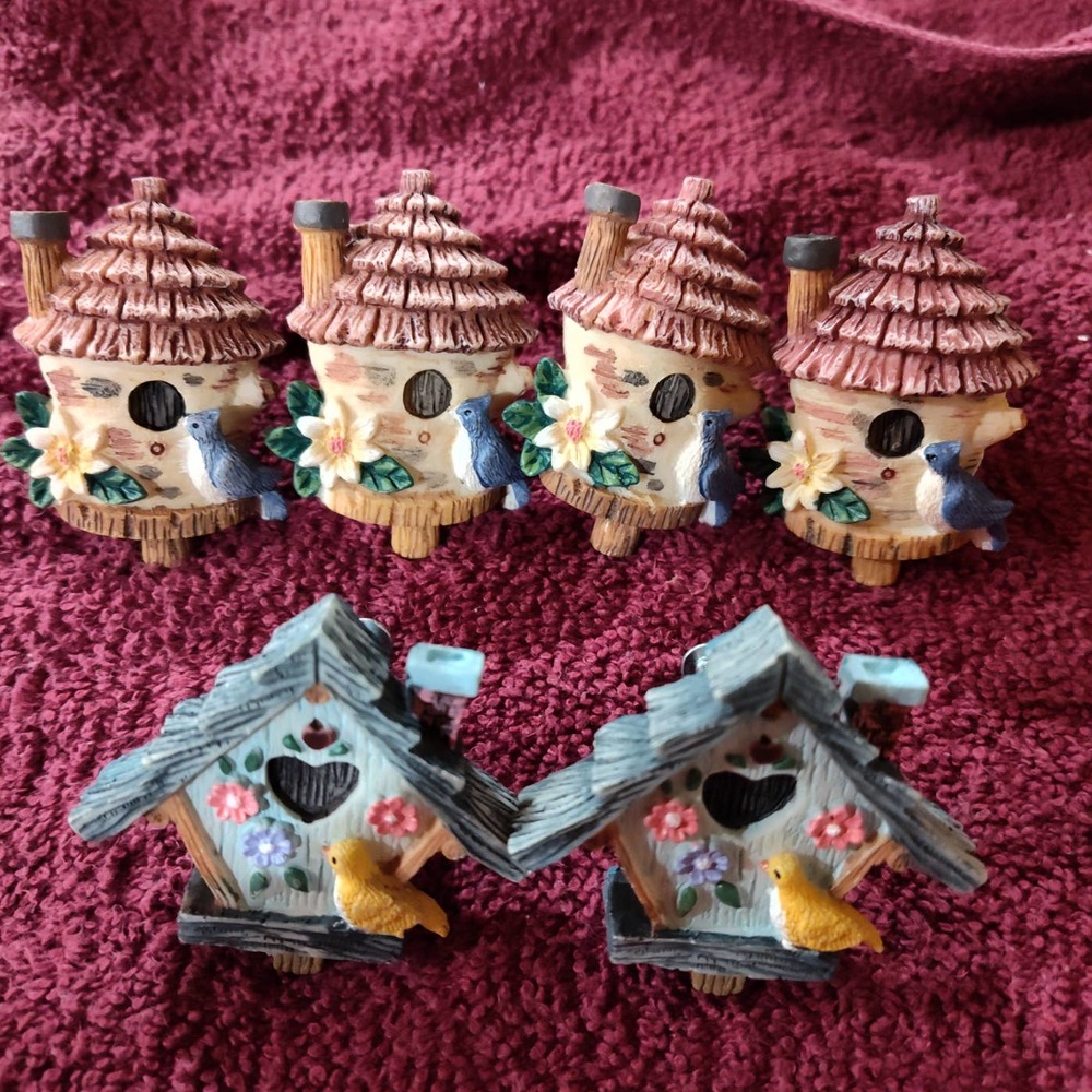Vintage Bird House Pull Knobs,  Set of 6